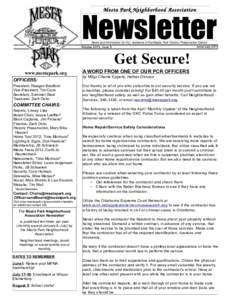 Mesta Park Neighborhood Association  Newsletter News and information for ALL residents of the Mesta Park Historic Preservation District June/July 2013