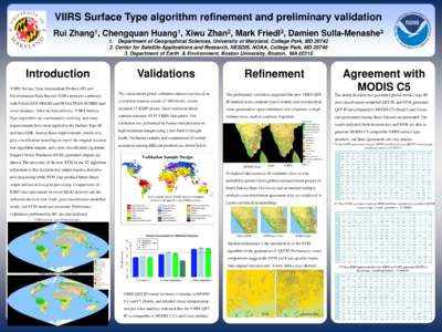 VIIRS Surface Type algorithm refinement and preliminary validation  Logo Rui