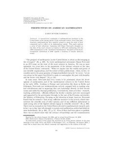 BULLETIN (New Series) OF THE AMERICAN MATHEMATICAL SOCIETY Volume 37, Number 4, Pages 381–405