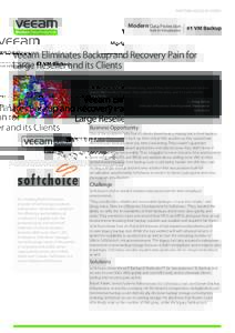 PARTNER SUCCESS STORY  Modern Data Protection Built for Virtualization  Veeam Eliminates Backup and Recovery Pain for