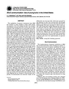 Short communication: Use of young bulls in the United States
