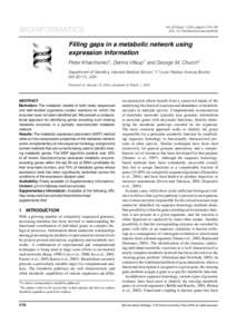 Vol. 20 Suppl, pages i178–i185 DOI: bioinformatics/bth930 BIOINFORMATICS  Filling gaps in a metabolic network using