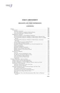 FIRST AMENDMENT RELIGION AND FREE EXPRESSION CONTENTS Page  Religion .......................................................................................................................................