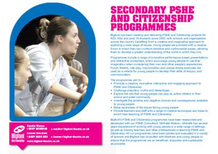 SECONDARY SECONDARYPSHE PSHE AND ANDCITIZENSHIP CITIZENSHIP