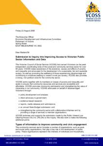 Microsoft Word - SUB_080822_Improving Access to Public Sector Info_VCOSS.doc