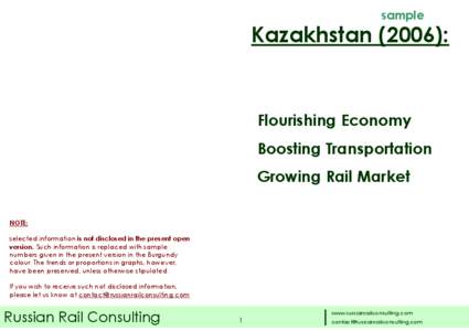 sample  Kazakhstan (2006): Flourishing Economy Boosting Transportation