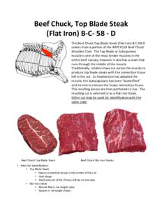 Beef	
  Chuck,	
  Top	
  Blade	
  Steak	
   (Flat	
  Iron)	
  B-­‐C-­‐	
  58	
  -­‐	
  D	
   The	
  Beef	
  Chuck	
  Top	
  Blade	
  Steak	
  (Flat	
  Iron)	
  B-­‐C-­‐58-­‐D	
   com