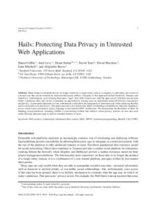 Journal of Computer SecurityIOS Press 1  Hails: Protecting Data Privacy in Untrusted