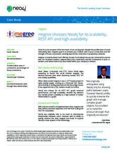 The World’s Leading Graph Database  Case Study megree  megree chooses Neo4j for its scalability,