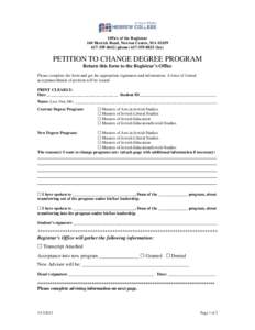 Microsoft Word - Petition to Change degree program.doc