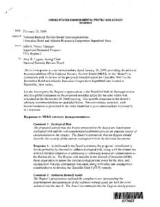 UNITED STATES ENVIRONMENTAL PROTECTION AGENCY REGION II DATE: February 25, 2009 SUBJECT: National Remedy Review Board Recommendations Horseshoe Road and Atlantic Resources Corporation Superfiand Sites FROM: JQI^ § Frisc