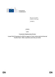 EUROPEAN COMMISSION Brussels, Cfinal ANNEX 1