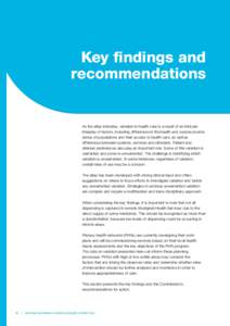 Key findings and recommendations