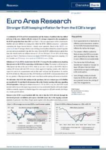 Investment Research — General Market Conditions  27 July 2017 Euro Area Research Stronger EUR keeping inflation far from the ECB’s target