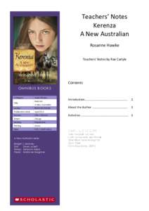 OMNIBUS BOOKS  Teachers’ Notes Kerenza A New Australian Rosanne Hawke