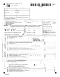 MARYLAND FORM 502  OR FISCAL YEAR BEGINNING