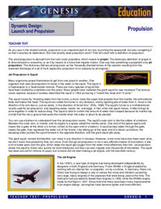 Dynamic Design:  Launch and Propulsion Propulsion