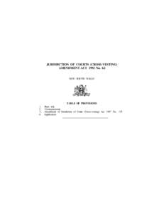 JURISDICTION OF COURTS (CROSS-VESTING) AMENDMENT ACT 1992 No. 62 NEW SOUTH WALES  1.