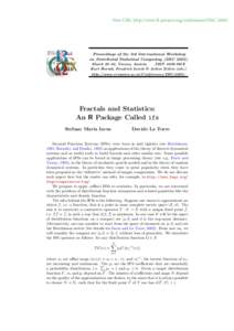 New URL: http://www.R-project.org/conferences/DSC[removed]Proceedings of the 3rd International Workshop on Distributed Statistical Computing (DSC[removed]March 20–22, Vienna, Austria ISSN 1609-395X