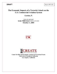 DRAFT  Report #[removed]The Economic Impacts of a Terrorist Attack on the U.S. Commercial Aviation System