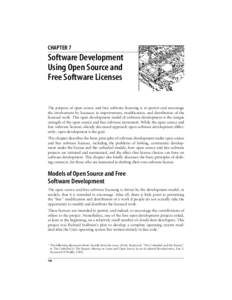 CHAPTER 7  Chapter 7 Software Development Using Open Source and