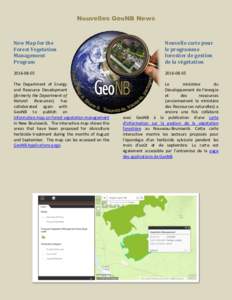 Nouvelles GeoNB News  New Map for the Forest Vegetation Management Program