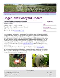 Finger Lakes Grape Program  July 2, 2014 Equipment Demonstration Meeting