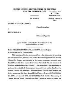 IN THE UNITED STATES COURT OF APPEALS Court of Appeals FOR THE FIFTH CIRCUIT United States Fifth Circuit  FILED