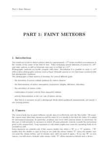 Part 1: Faint Meteors  9 PART 1: FAINT METEORS