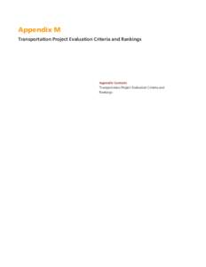 Transportation Project Evaluation Criteria and Rankings