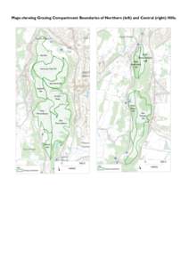 Maps showing Grazing Compartment Boundaries of Northern (left) and Central (right) Hills.   