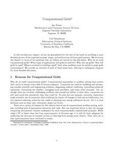 Computational Grids Ian Foster Mathematics and Computer Science Division