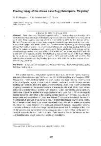 Feeding Injury of the Azalea Lace Bug (Heteroptera: Tingidae)1 W. E. Klingeman, S. K. Braman and G. D. Buntin Department of Entomology, Griffin, GA[removed]USA