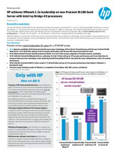Performance brief  HP achieves VMmark 2.5x leadership on new ProLiant DL580 Gen8 Server with Intel Ivy Bridge-EX processors February 2014