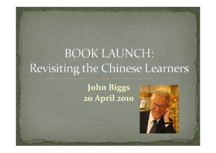 Book Launch: Revisiting the Chinese Learners