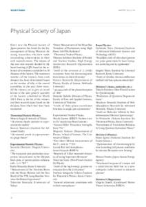 soCiEtY NEWs  BULLETIN Physical Society of Japan Every year the Physical Society of