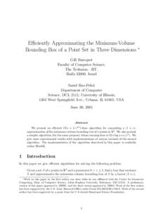 Efficiently Approximating the Minimum-Volume Bounding Box of a Point Set in Three Dimensions ∗  Gill Barequet
