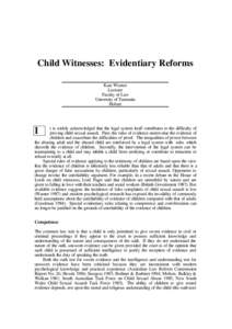 Child witnesses : evidentary reforms