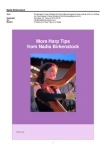 Nadia Birkenstock Southeastern Harp Weekend [] im Auftrag von Southeastern Harp Weekend [] Samstag, 22. Februar:35  Professional H