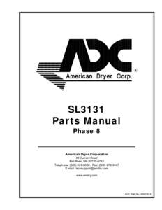 SL3131 Parts Manual Phase 8 American Dryer Corporation 88 Currant Road
