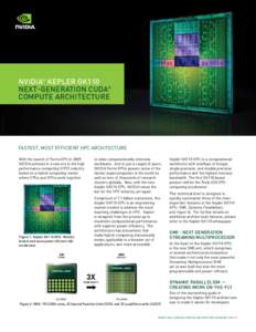 NVIDIA® KEPLER GK110 NEXT-GENERATION CUDA® COMPUTE ARCHITECTURE Fastest, Most Efficient HPC Architecture With the launch of Fermi GPU in 2009,