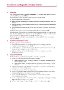 Investment and Capital Committee Charter  1. 1