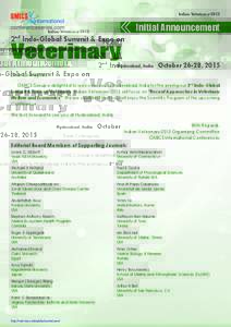 Indian Veterinary2nd Indo-Global Summit & Expo on Initial Announcement