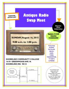 Antique Radio Swap Meet Buyers: Free Admission