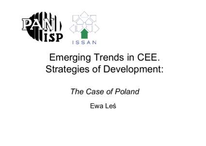 Emerging Trends in CEE. Strategies of Development: The Case of Poland Ewa Leś  SEs Definition in Poland