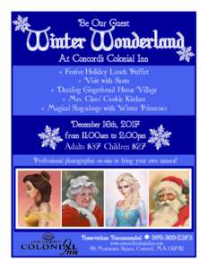 Be Our Guest  Winter Wonderland At Concord’s Colonial Inn  Festive Holiday Lunch Buffet
