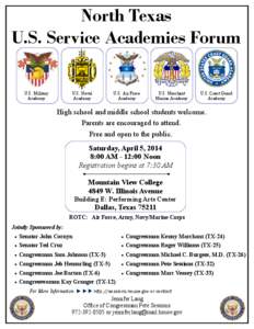 North Texas U.S. Service Academies Forum U.S. Military Academy  U.S. Naval