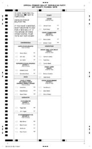 OFFICIAL PRIMARY BALLOT REPUBLICAN PARTY ANY COUNTY, FLORIDA DATE A B