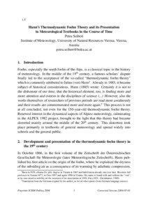 1.5  Hann’s Thermodynamic Foehn Theory and its Presentation