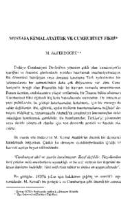 Mustafa Kemal Atatürk ve Cumhuriyet Fikri